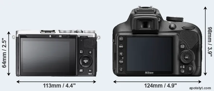 Comparison X70 or D3400 rear