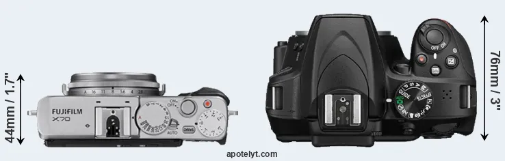 Compare X70 versus D3400 top
