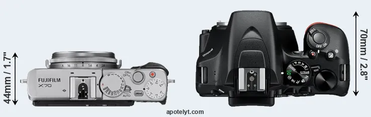 Compare X70 versus D3500 top