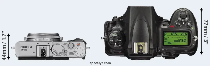 Compare X70 versus D700 top
