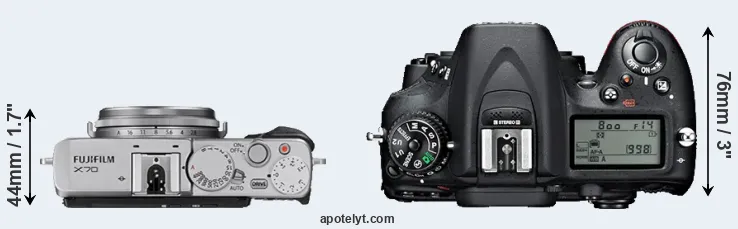 Compare X70 versus D7100 top