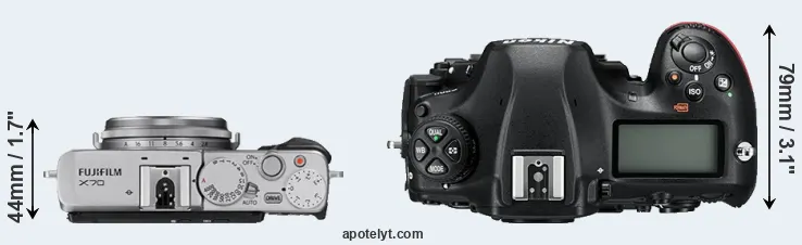 Compare X70 versus D850 top