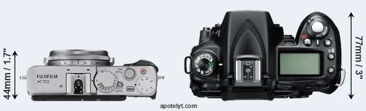 Compare X70 versus D90 top