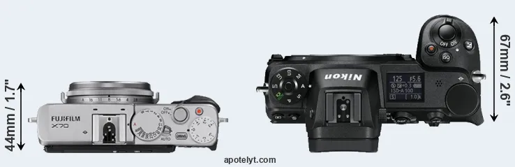 Compare X70 versus Z6 top