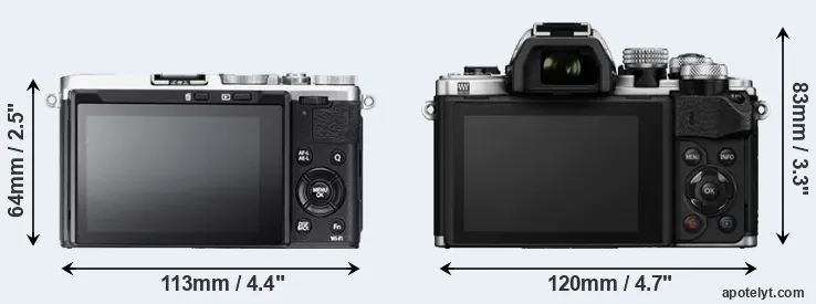 Comparison X70 or E-M10 II rear