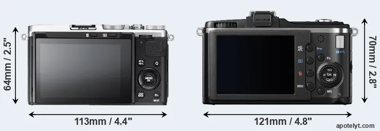 Comparison X70 or E-P2 rear