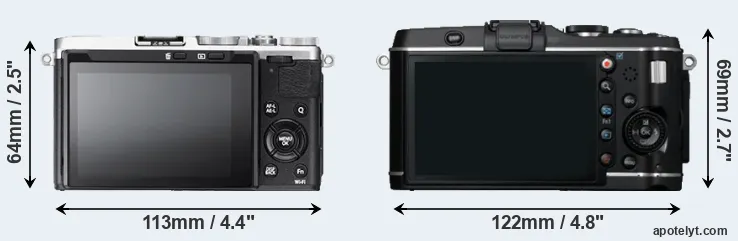 Comparison X70 or E-P3 rear