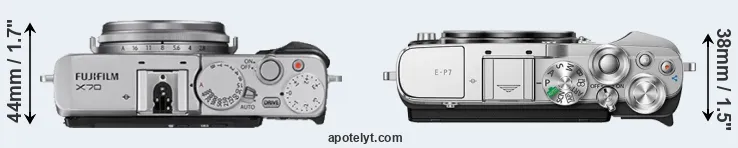 Compare X70 versus E-P7 top