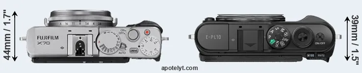Compare X70 versus E-PL10 top