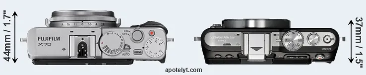 Compare X70 versus E-PL3 top