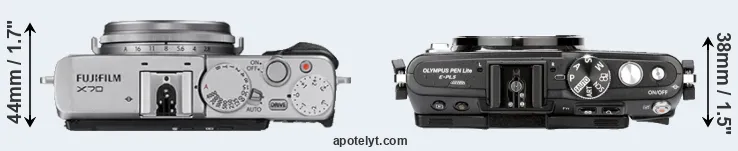 Compare X70 versus E-PL5 top