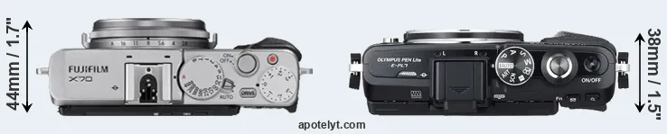 Compare X70 versus E-PL7 top