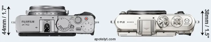 Compare X70 versus E-PL8 top
