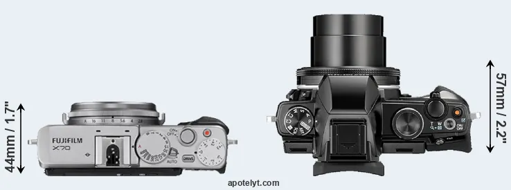 Compare X70 versus Stylus 1 top
