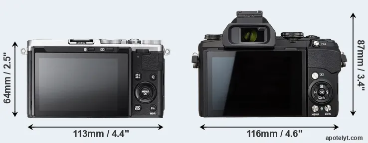 Comparison X70 or Stylus 1s rear