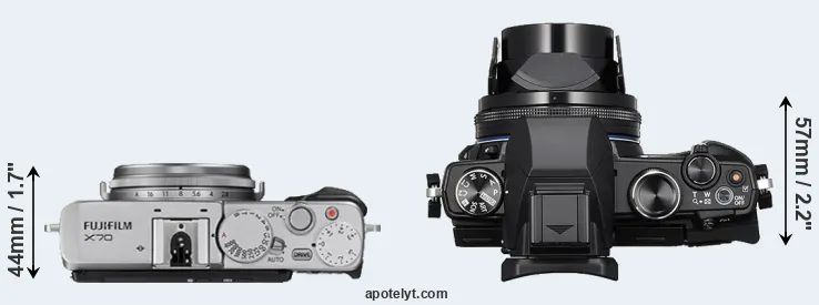 Compare X70 versus Stylus 1s top