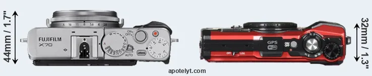 Compare X70 versus TG-5 top