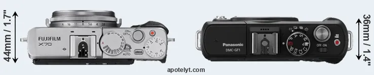Compare X70 versus GF1 top