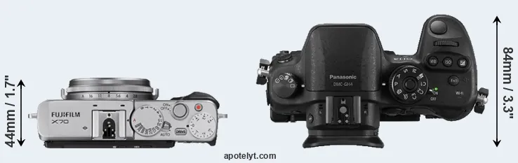 Compare X70 versus GH4 top