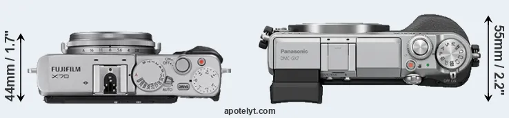 Compare X70 versus GX7 top