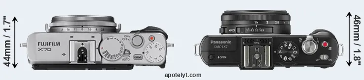 Compare X70 versus LX7 top