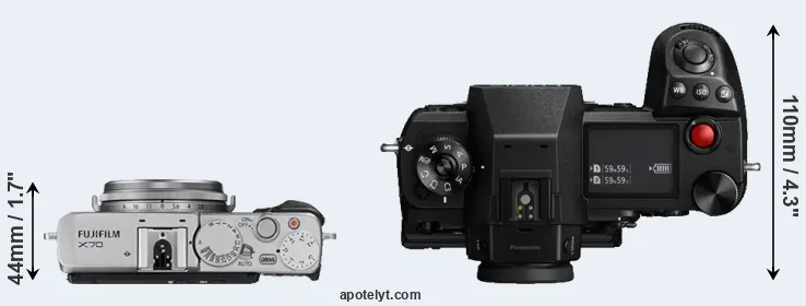 Compare X70 versus S1H top