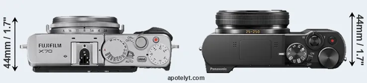 Compare X70 versus ZS100 top