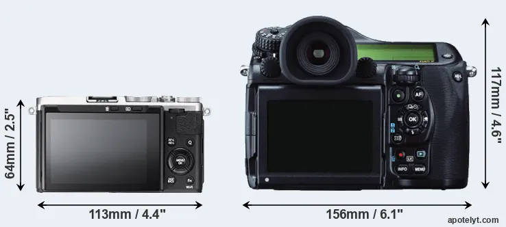 Comparison X70 or 645Z rear