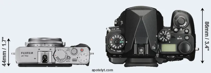 Compare X70 versus K-1 II top