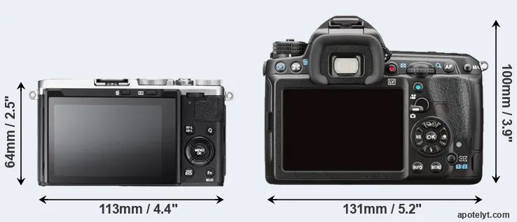 Comparison X70 or K-3 II rear