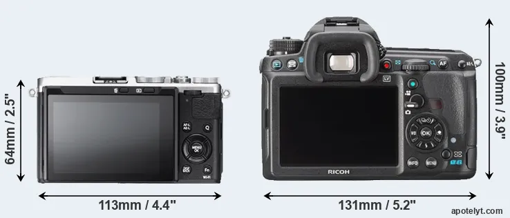 Comparison X70 or K-3 rear
