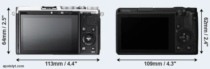Comparison X70 or GR III rear