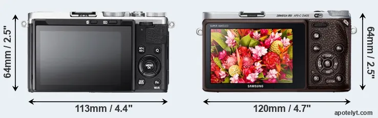 Comparison X70 or NX500 rear
