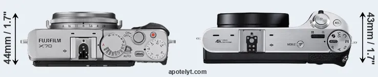 Compare X70 versus NX500 top