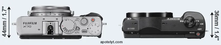 Compare X70 versus A5100 top