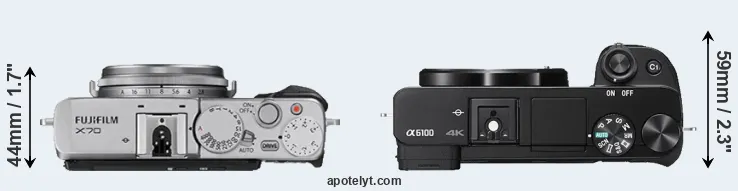 Compare X70 versus A6100 top