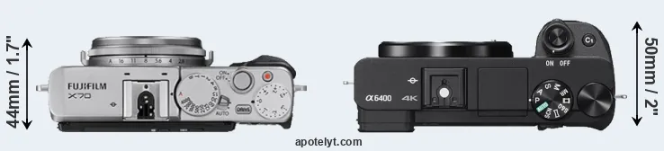 Compare X70 versus A6400 top