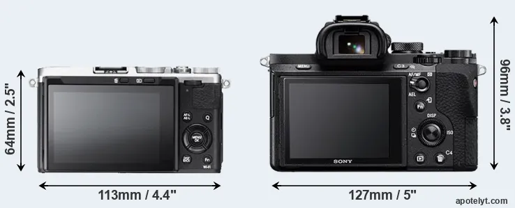 Comparison X70 or A7 II rear