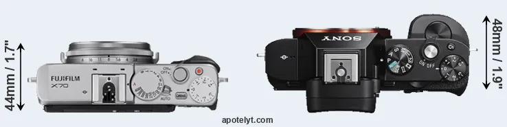 Compare X70 versus A7S top