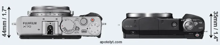 Compare X70 versus NEX-3N top
