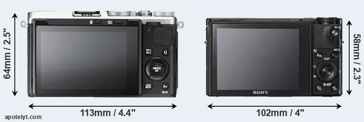 Comparison X70 or RX100 V rear