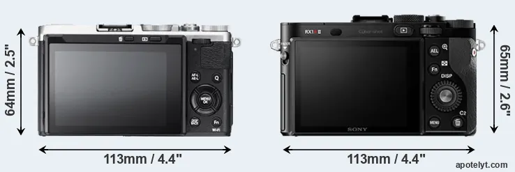 Comparison X70 or RX1R II rear