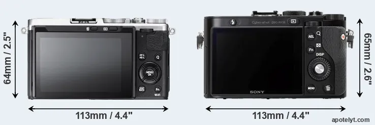 Comparison X70 or RX1R rear