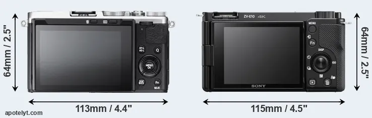Comparison X70 or ZV-E10 rear