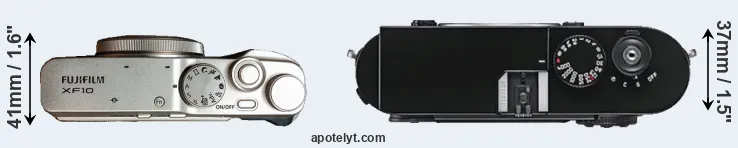 Compare XF10 versus M9 top