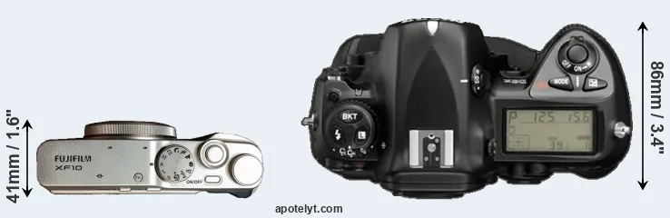 Compare XF10 versus D2X top