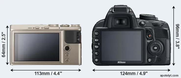 Comparison XF10 or D3100 rear