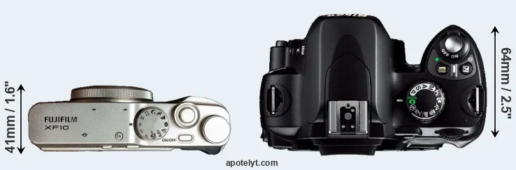 Compare XF10 versus D40 top