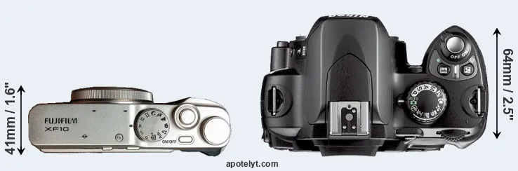Compare XF10 versus D40X top