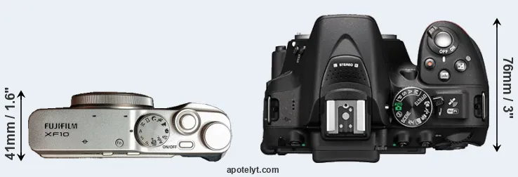 Compare XF10 versus D5300 top